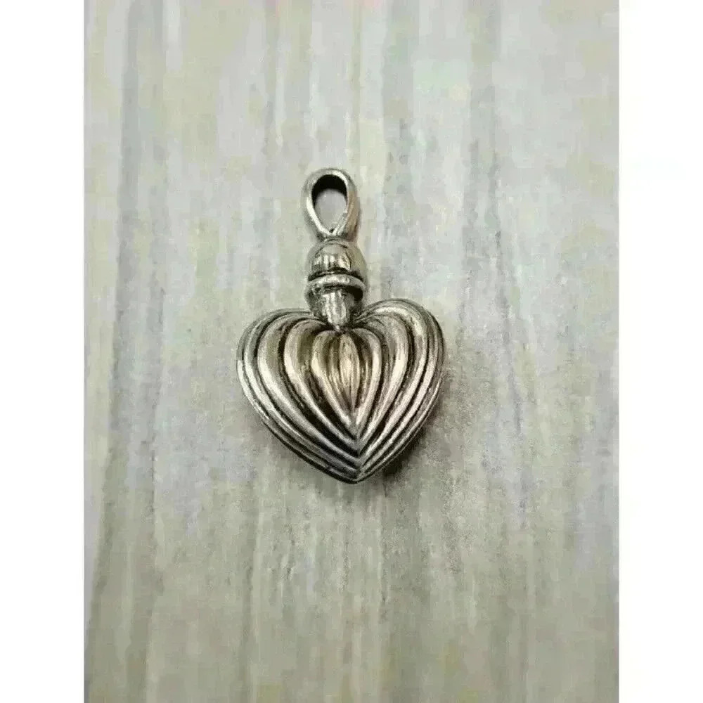 Lagos Caviar Sterling Silver Fluted Puffy Heart Perfume Pendant